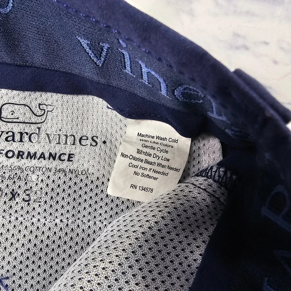 Vineyard Vines Performance Pants Men 30x32 Navy Blue Stretch Chino Golf Trousers